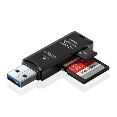 2 In 1 USB 3.0 SD Card Reader Micro SD SDHC SDXC MMC TF For PC Laptop Mobile