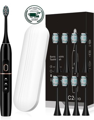 Este set de cepillo de dientes eléctrico incluye 8 cabezales, 4 modos con un tem