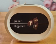 Peter Digital Wecker Rollzahlen Uhr 60er 70er Vintage Klappzahlen Space Age MCM