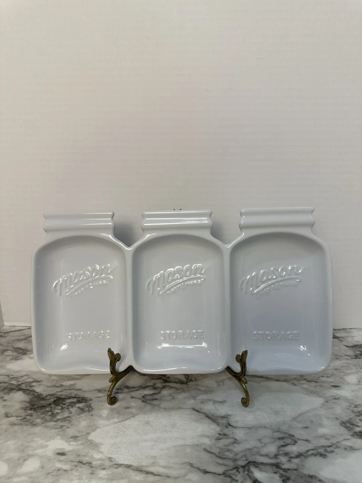 Mason Craft & More 3 Section Divided Serving Tray Dish Red 13 1/2” X 7 1/4” EUC - Image 3 of 4