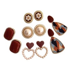 Earrings Red Heart Flower Stud Ear Girls Cute Push Back Jewelry For Women Gift