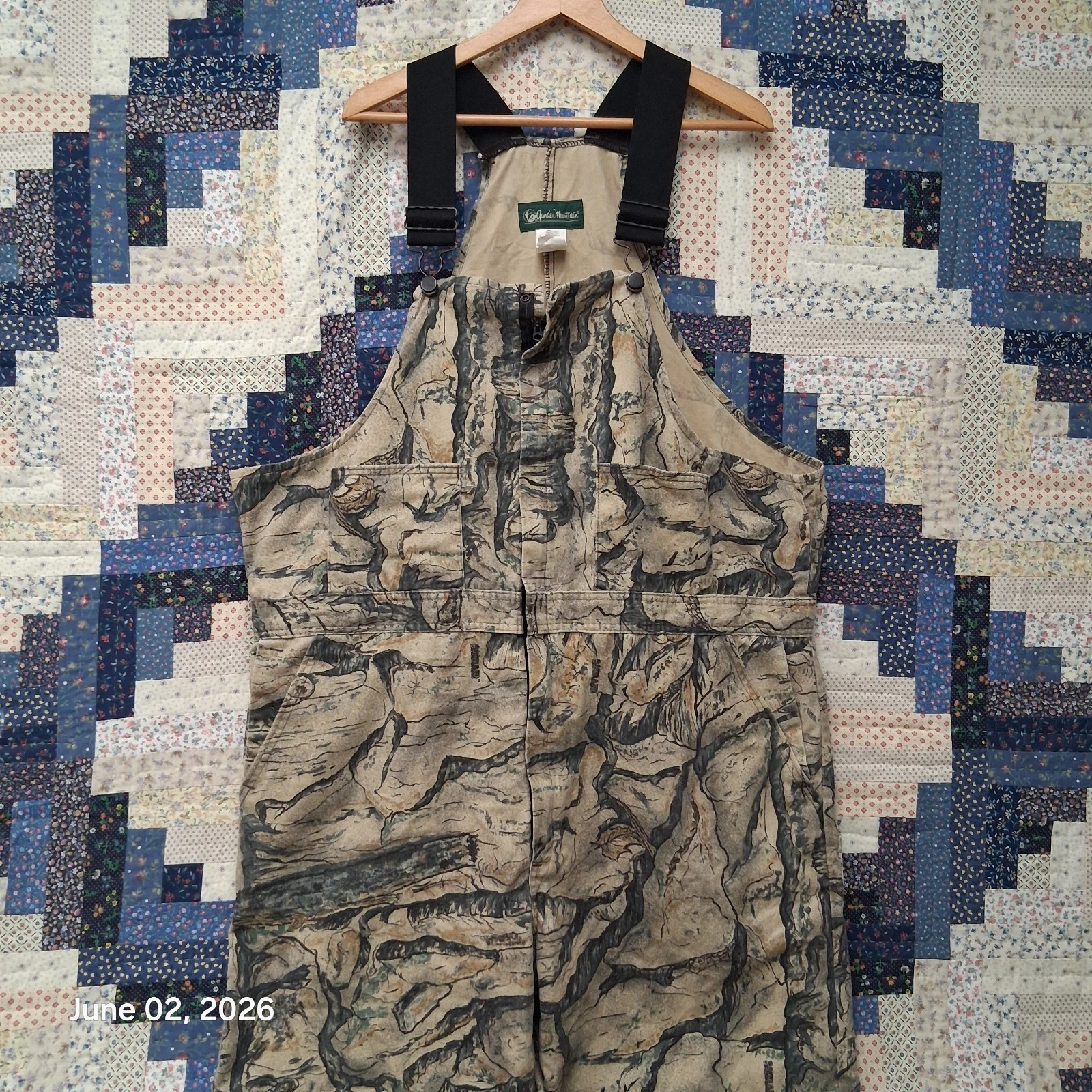 Vtg 90s Gander Mountain Backland Camo Hunting Bib Overalls Made USA Mens XXL Reg