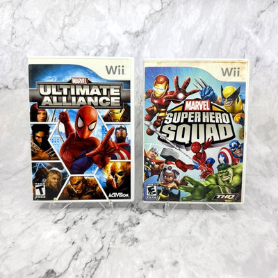 Marvel Ultimate Alliance + Marvel Superhero Squad Nintendo Wii Bundle Lot Tested