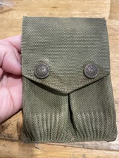 WW1 1916 July Mills 1911 Magazine Pouch Eagle Snaps WWI Colt Vintage Green Rare