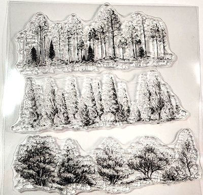 Trees Woods Forest Grove Forestry Mountains Park Clear Stamps 5.5'' x 5.5''