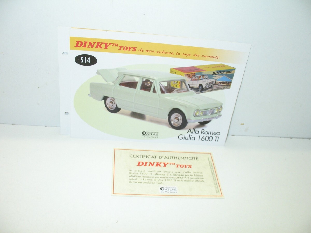 Rare originale dinky toys alfa romeo giulia 1600 TI vert d