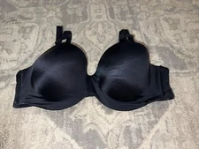 Curvy Couture 1290 Smooth Strapless Multi-Way Uplift Bra Sz 38C Black