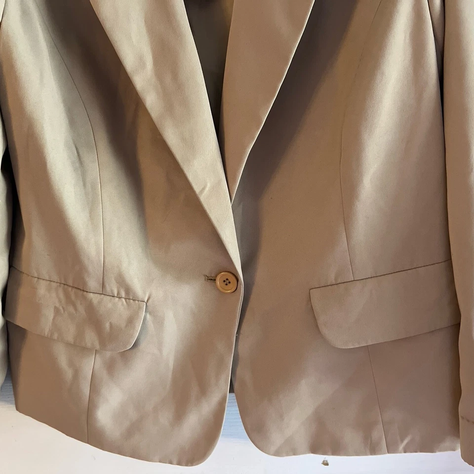 Blazer Norm Thompson Mujer Bronceado Botón Mediano/Pequeño  Foto 4 de 4