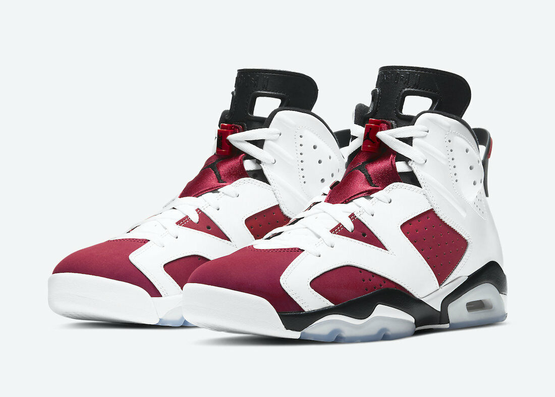 Nike Air Jordan 6 Retro Carmine (2021) GS Size 5Y 384665-106 White Black