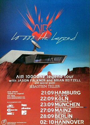 AIR - 10000 hz LEGEND TOUR 2001 - orig. Concert Poster - Konzert Plakat - DIN A1