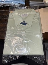 NOS L 16 Green Dura Wite Vtg 60s Manhatten Delcot Mantrim L/S Dress Shirt