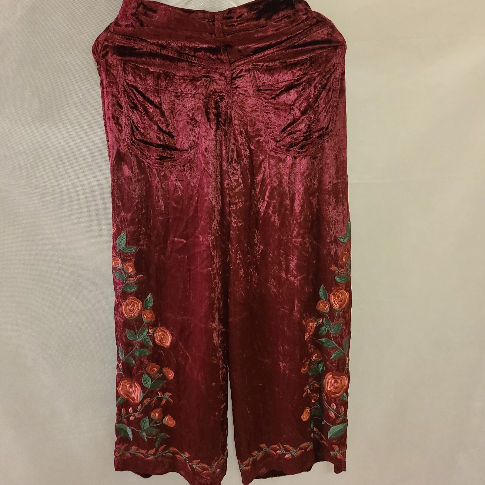 NWOT Free People x Anna Sui Rose Garden Pants in Wine Sz 0