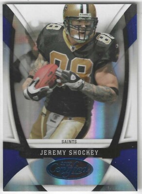 2009 Certified Mirror Blue #77 Jeremy Shockey New Orleans Saints Miami /100