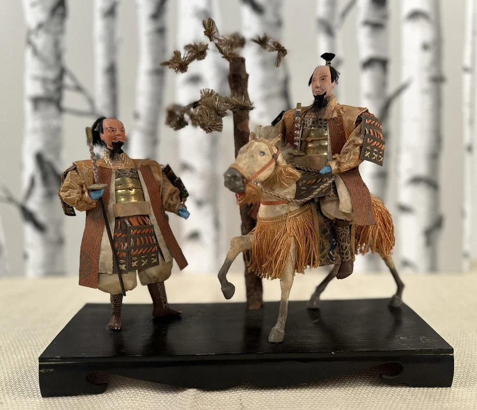 Antique Japanese Samurai Shogun Horse Attendant Musha Ningyo Warrior Doll - Image 2 of 4