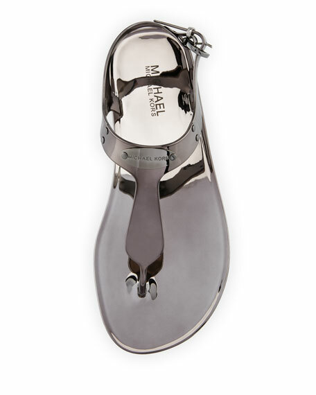 MICHAEL KORS MK PLATE ICONIC JELLY PVC LOGO THONG SANDALS 9 10