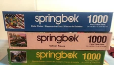 COMPLETE LOT of 3 Springbok 1000 Puzzles State Plates, Mountain Express #MS