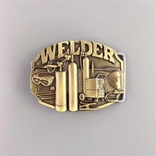 Vintage Bronze Plated Welder Trades Tradesman Belt Buckle also Stock in US