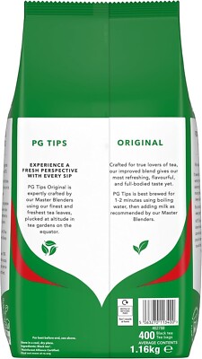 PG Tips Original | Black Tea Bags Bulk | Individually Wrapped Teabags