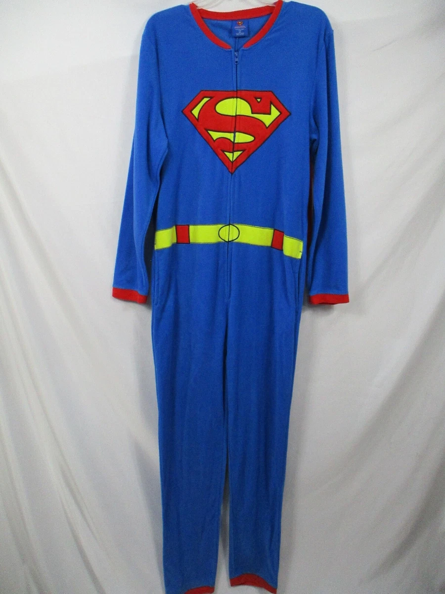 DC Comics Mens' Superhero Character Hooded Union Suit Footless Pajamas Costume e