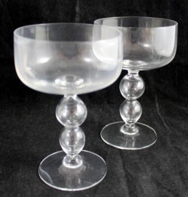 Orrefors Ballet Group of 2 Champagne Tall Sherbet Glasses