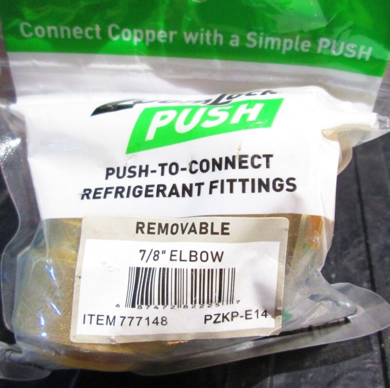 ZoomLock 90 Deg Elbow Coupling Refrigerant Fittings 7/8" 777148 for