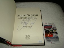 Eddie Olczyk Signed Hardback Book Beating The Odds JSA #GG44694 Hockey NHL