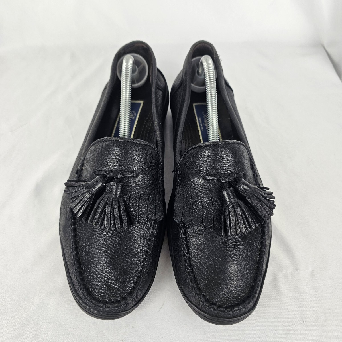 Bragano Black Pebbled Leather Tassel Kiltie Casual Comfort Loafers Mens Size 9.5 Bragano Black Pebbled Leather Tassel Kiltie Casual Comfort  main image 3