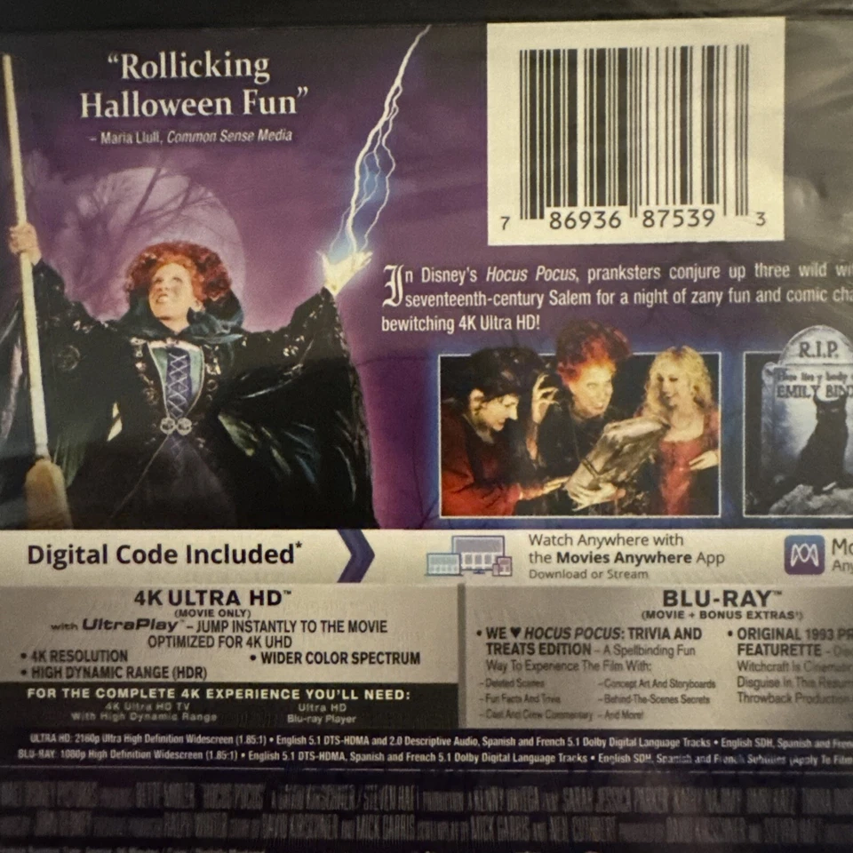 Hocus Pocus (4K Ultra HD + Blu-ray + Digital, 1993) Bette Midler, Kathy Najimy - Imagem 4 de 4