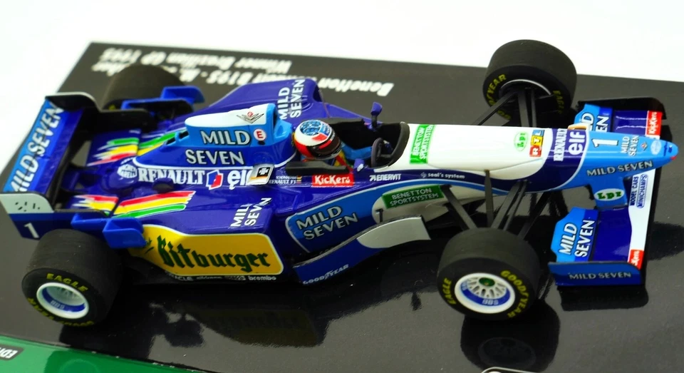 NEW MINICHAMPS MILD SEVEN BENETTON RENUALT B195 M SCHUMACHER BRAZIL GP 1995 1/43 - Image 4 of 4