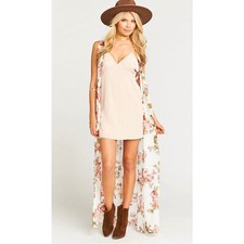 Show Me Your Mumu Clemmie Cape Kimono Duster Boho Floral Sleeveless Size Small