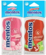 Mentos Pure Fresh Car/Home Air Freshners BUBBLE GUM & CHERRY SCENT- LOT OF 2