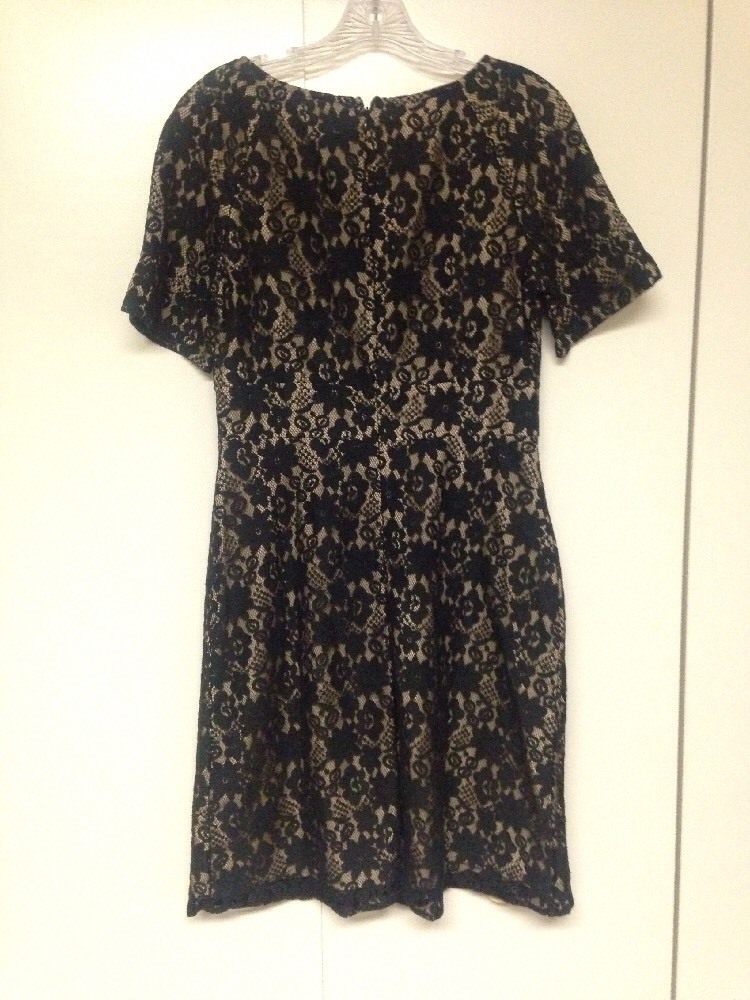NWT ABS Allen Schwartz Black Lace Short Dress Short Sleeves, size 6 | eBay