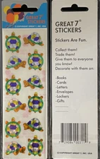12 packages of Prismatic Turtle stickers, "Great 7" Sticker Designs, PPZ3103