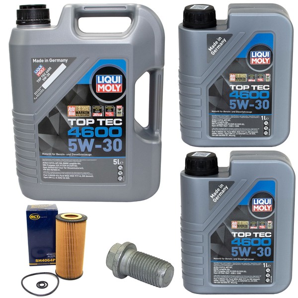 MotoröL Set 4600 5W-30 Liqui Moly 7 Liter + ÖLfilter + Schraube FüR Mercedes 203-image