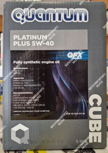 QUANTUM PLATINUM PLUS 5W-40 ENGINE OIL 5 LITRES VW 505 00/505 01 C3