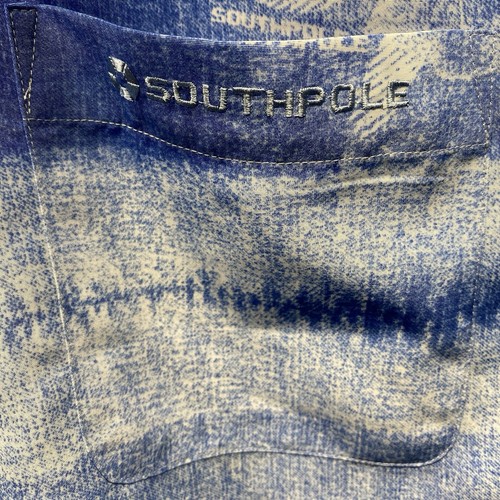 Southpole Shirt Men XL Poly Abstract Tropical SP Y2k Hip Hop Button Front - Picture 4 of 12