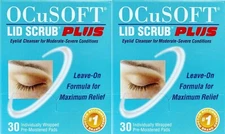2 PACKS - OCUSOFT LID SCRUB PLUS - EYELID CLEANSER - 30 PADS X 2 - EXP. 9/2026