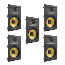 5 Pack - TDX 6.5" 2-Way In Wall Home Theater Surround Sound Speaker Flush White