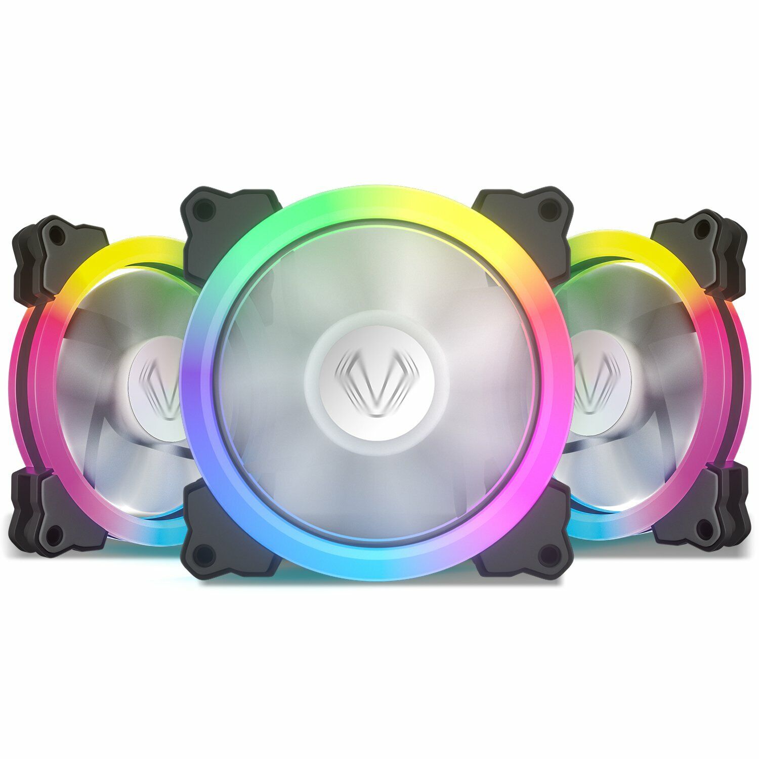 3 Pack Vetroo 120mm RGB Case Fan 5V 3 Pin Addressable Motherboard SYNC with