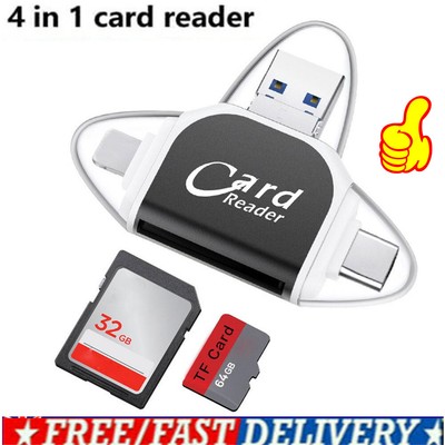 2025 NEW Multi Port 4 in 1 Universal Card Reader, Portable Memory Card Reader N