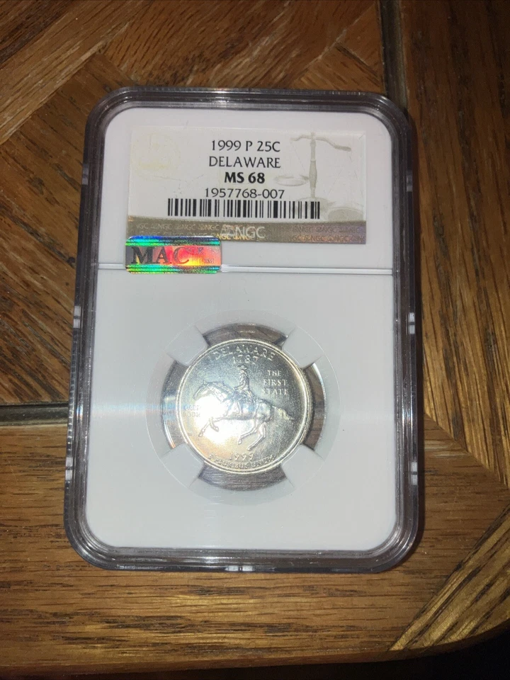 1999 P Delaware State Quarter 25c NGC MS 68 - Image 3 of 3