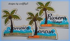 CRAFTECAFE VACATION TITLE paper piecing premade scrapbook diecut piece WOLFFEY5