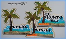 CRAFTECAFE VACATION TITLE paper piecing premade scrapbook diecut piece WOLFFEY5