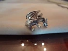 #252-VINTAGE PSCL-925-STERLING SILVER DRAGON RING-925--SIZE-8--VERY OLD AND NICE