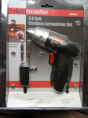 Cordless Screwdriver Kit 4.8 Volt 1/4 Home improvement light duty Drillmaster