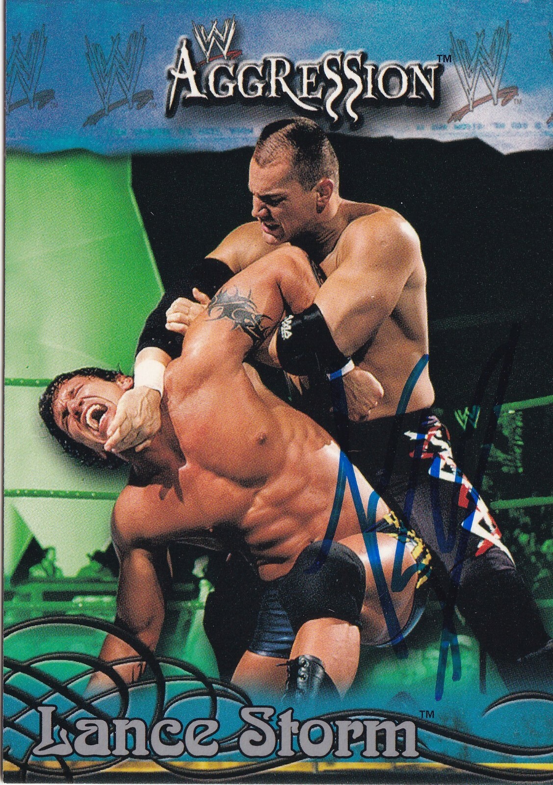 Lance Storm Signed 2003 Fleer WWE Aggression Card 20 Autograph Wrestling WCW ECW
