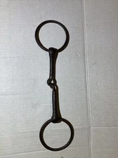 Vintage  Rusty Cast Iron Horse Bridle Bit with Jointed Snaffle