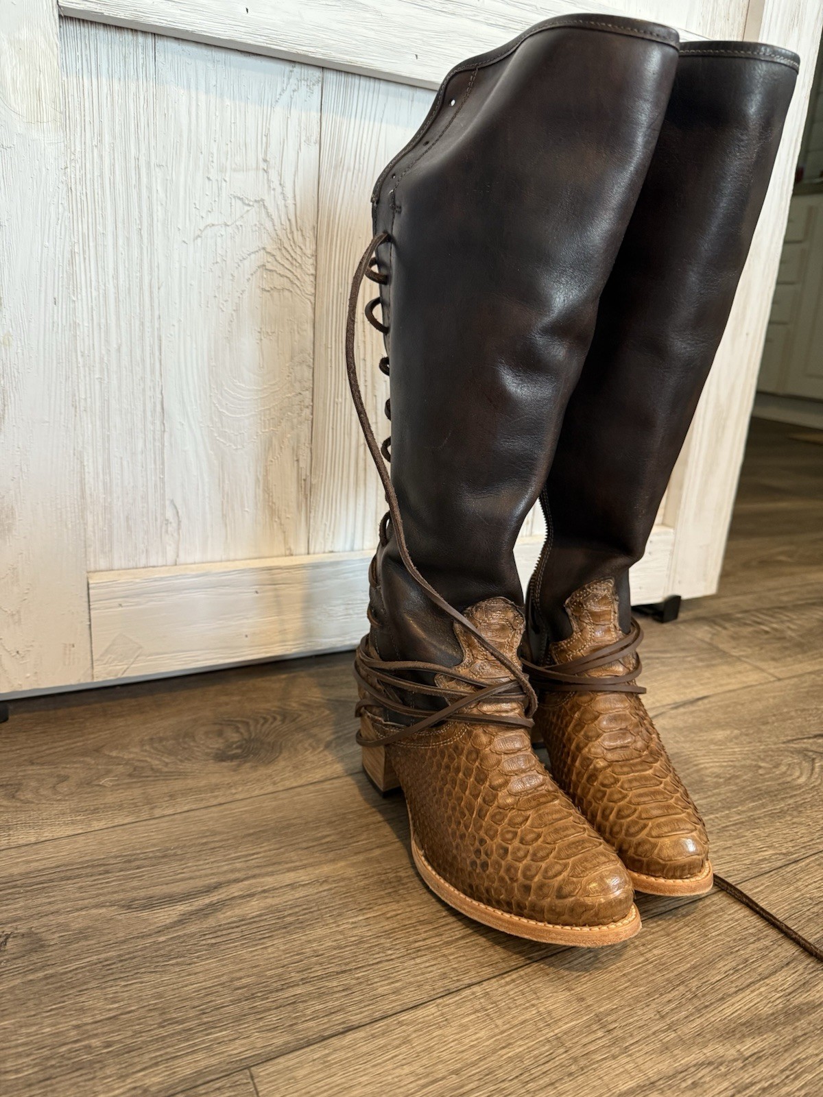 Freebird Beige-Python Multi Coal Boots - image 3