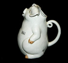 FITZ & FLOYD "PORKY" PITCHER, PIGS COLL., 48 oz., HAND PAINTED, MINT WITH LABEL — photo 2