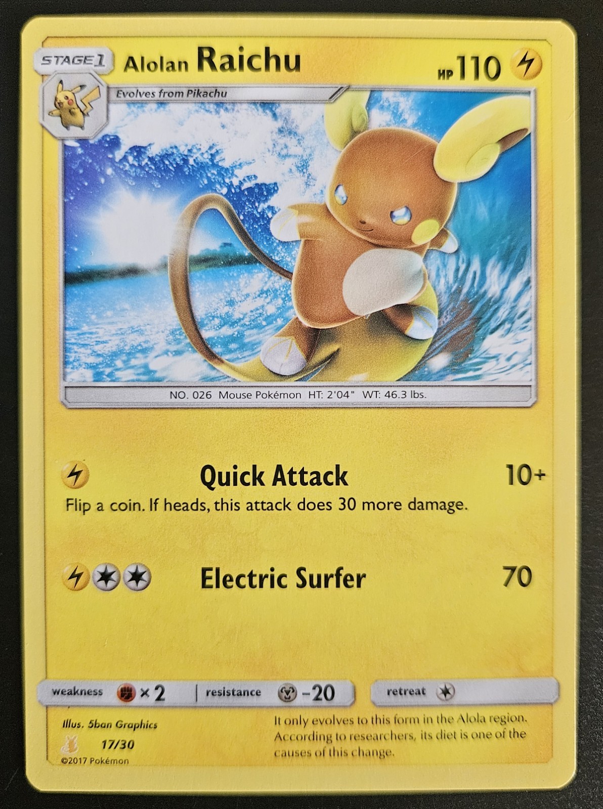 Raichu 17/30 Alolan Raichu Trainer Kit pokemon Card TCG LP